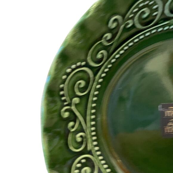 (4) Maioliche Jessica Made in Italy Pasta Bowls 9in Ceramic Christmas Green New - Picture 10 of 13